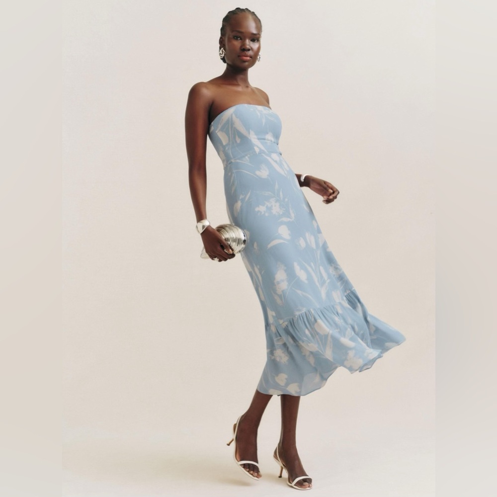 Reformation arta dress blue